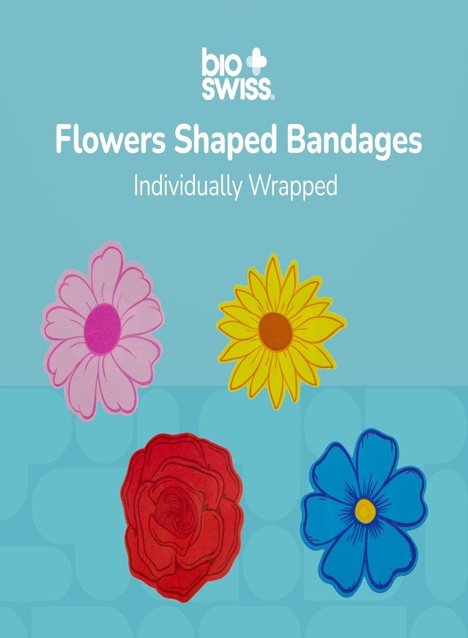 BioSwiss Bandages, Flowers Shaped Self Adhesive Bandage Set, Latex Free, Sterile Wound Care, 24 Count - Image 3